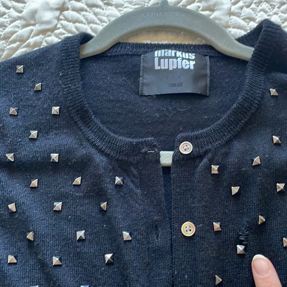 Markus Lupfer Black Studded Cardigan Small - Picture 3 of 3